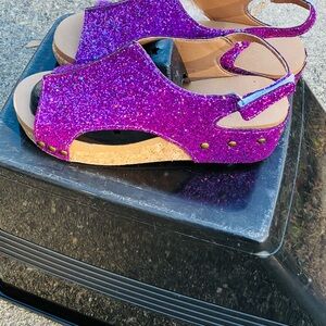 Purple Glitter Women's Sandals
